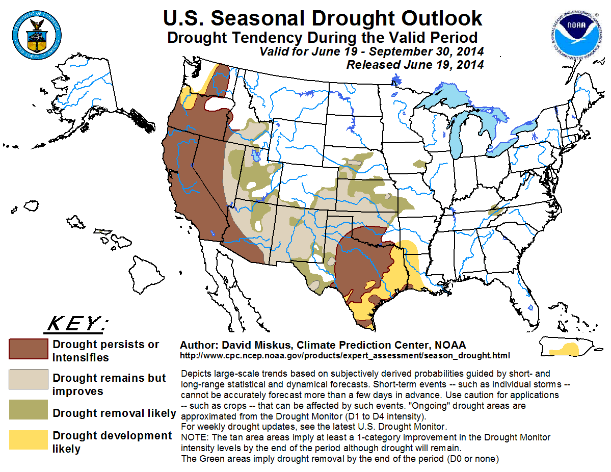 seasonal-drought-outlook-6-23 – California Drought